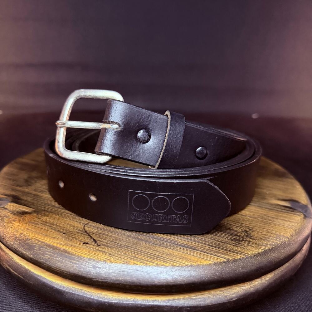 Securitas Leather Formal Belt Size 64" Black Plain Cowhide Dress LP636BLK64